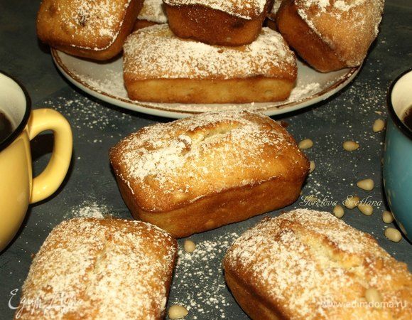 Лимонные кексы с кедровыми орехами