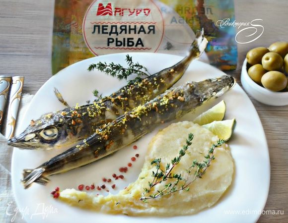 Ледяная рыба, запеченная с тимьяном, цедрой лимона и чесноком 