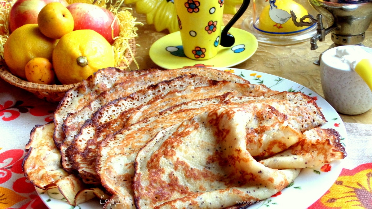 Блины лимонные с маком