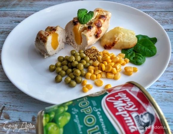 Куриные грудки с персиком
