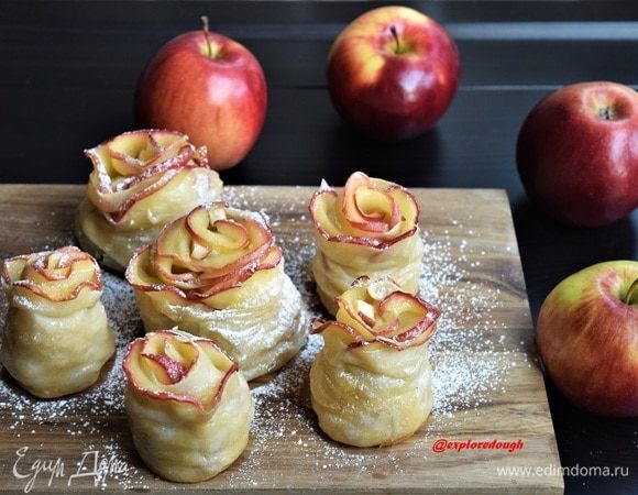  Яблочный штрудель в виде роз