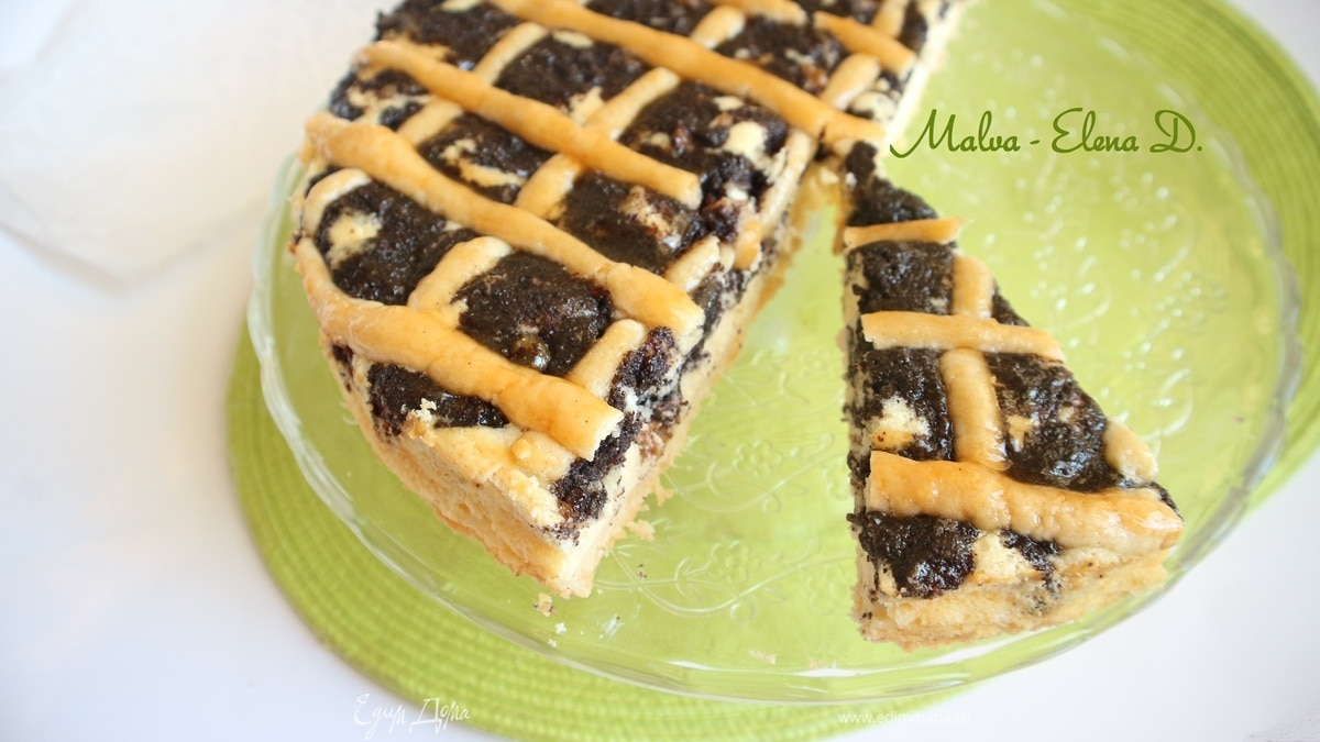 Маковый пирог с творожной начинкой