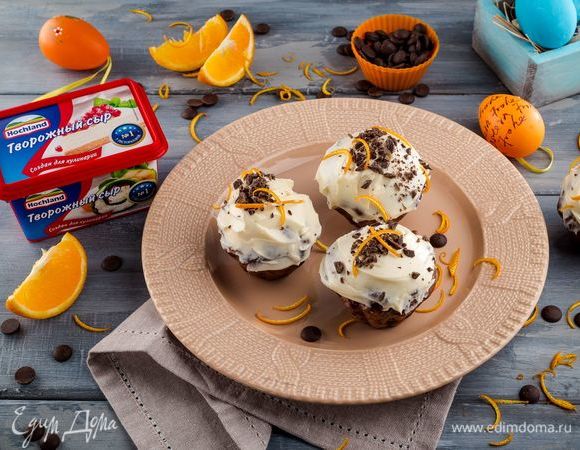 Шоколадные кексы с нежным кремом Шоколадные кексы с нежным кремом