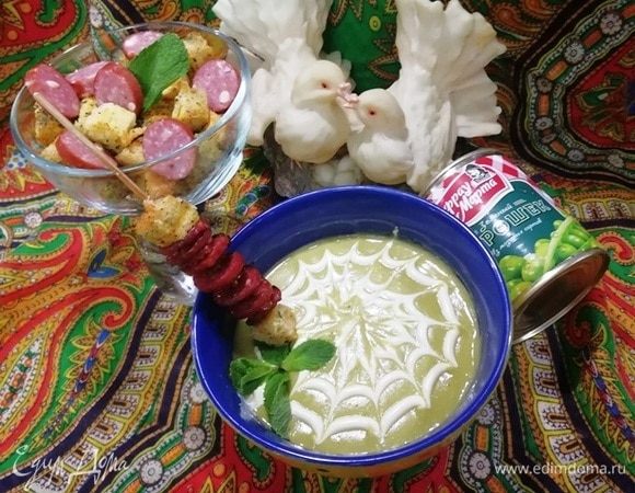 Нежный гороховый суп с семенами фенхеля Нежный гороховый суп с семенами фенхеля