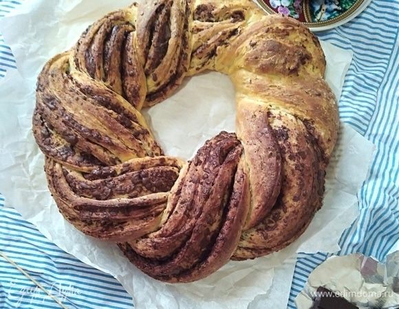 Творожный венок с корицей и шоколадом Творожный венок с корицей и шоколадом