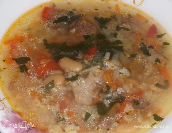 Суп рисовый с фасолью Суп рисовый с фасолью