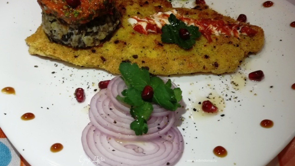 Куриные отбивные с грибными кексами