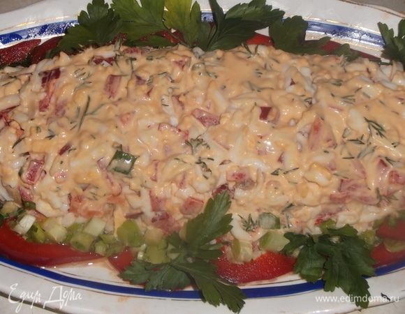 Салат из печени трески