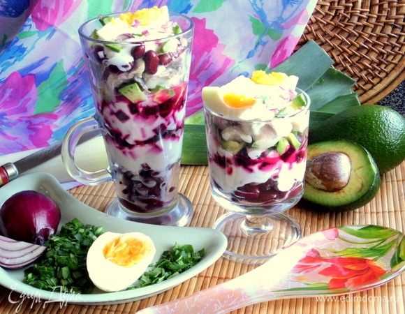 Cалат с сельдью по мотивам «Селедки под шубой»