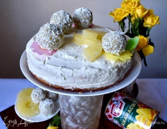 Кокосовый чизкейк с ананасами Кокосовый чизкейк с ананасами