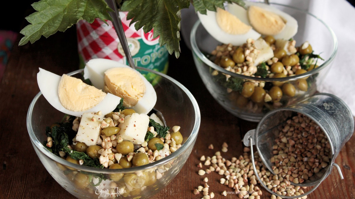 Весенний салат с горошком