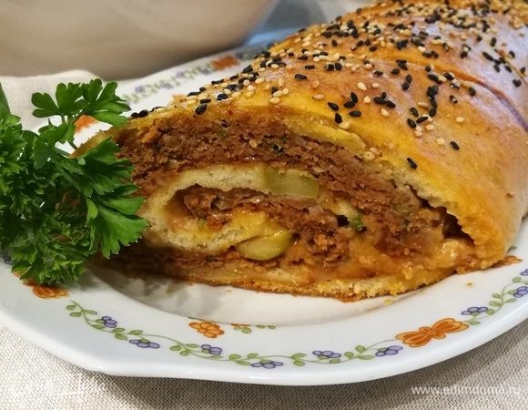 Быстрый мясной рулет 