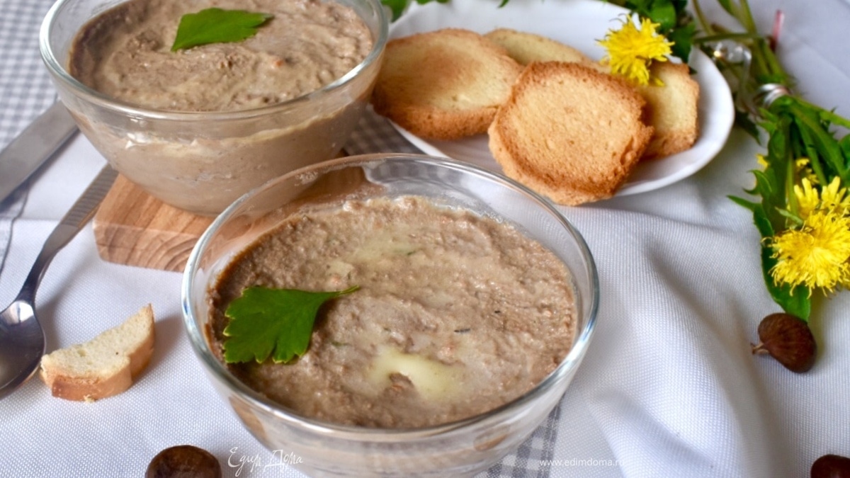 Паштет из печени кролика с каштанами