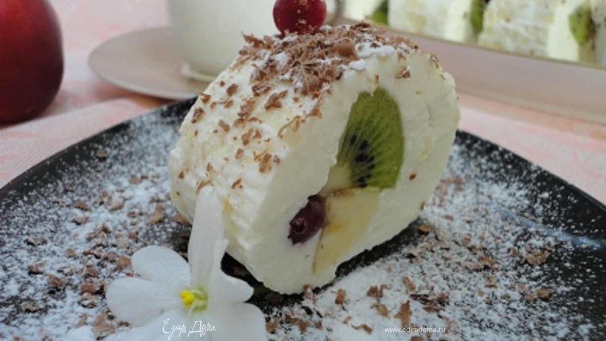 Творожные роллы с фруктами