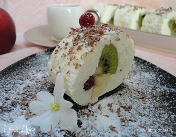 Творожные роллы с фруктами Творожные роллы с фруктами