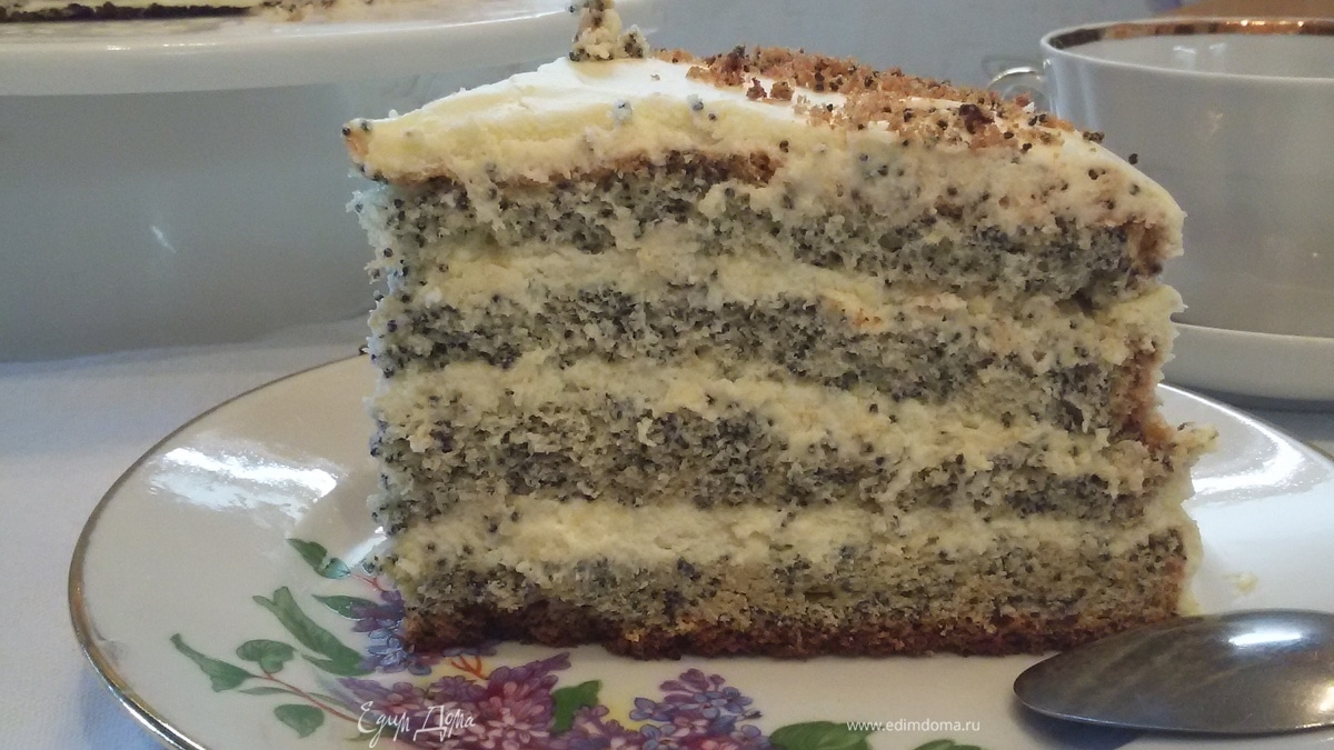 Маковый торт с заварным кремом
