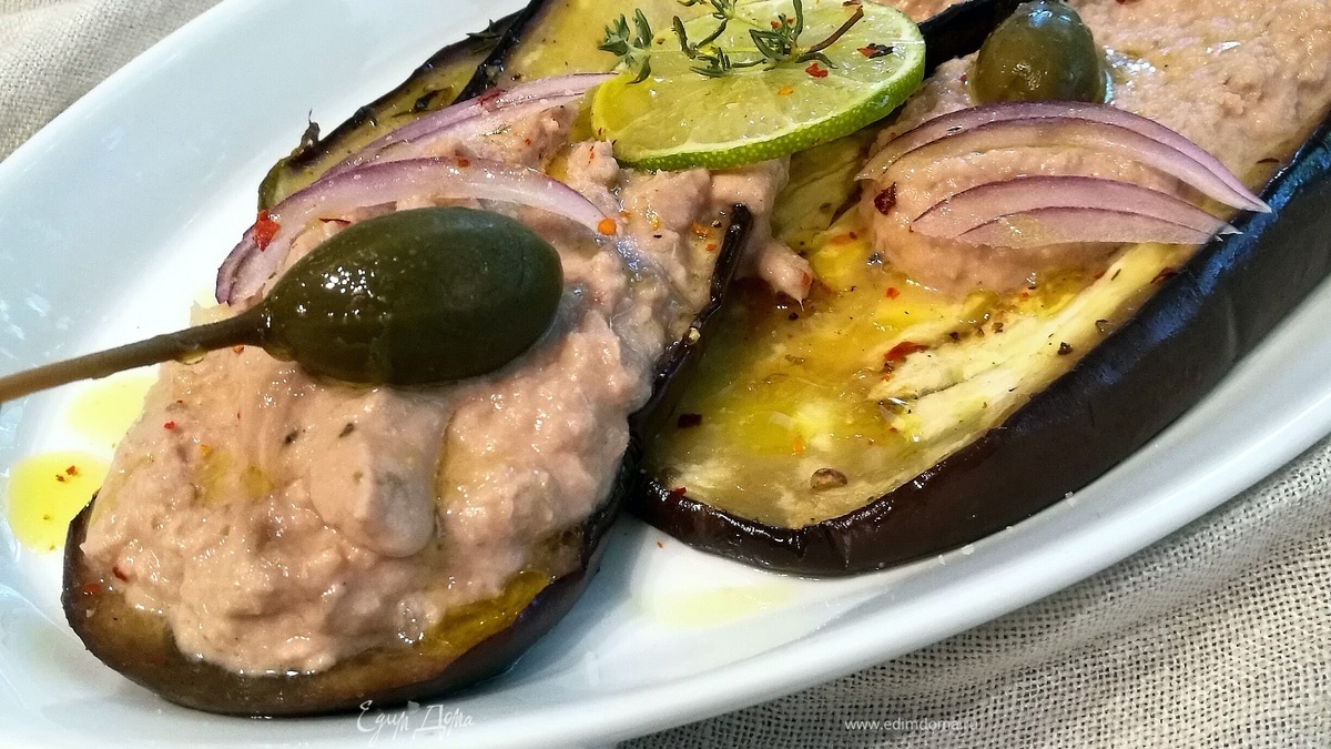 Закуска из баклажанов с тунцовым паштетом