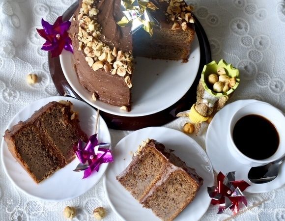 Торт с фундуком и шоколадно-ореховым кремом «Пробуждение» Торт с фундуком и шоколадно-ореховым кремом «Пробуждение»