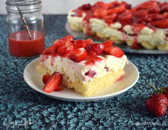 Клубничный торт с белым шоколадом