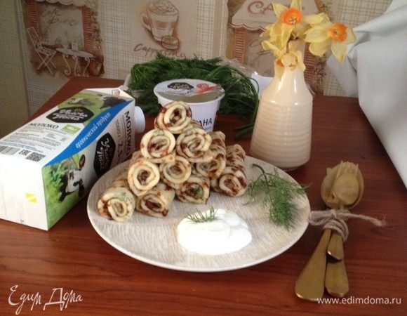 Блины с сыром и зеленью