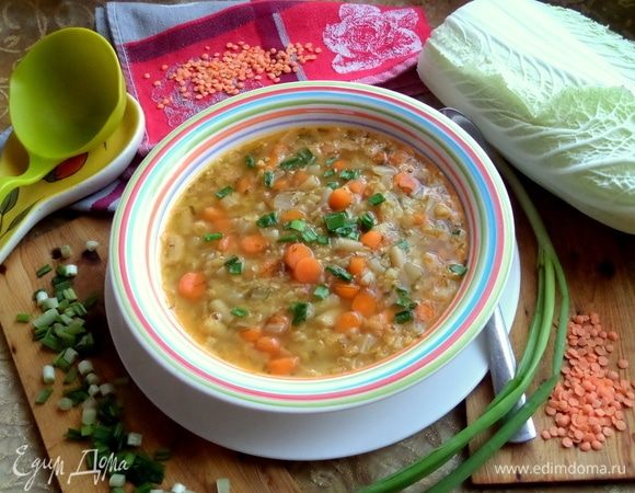Суп с чечевицей и фасолью Суп с чечевицей и фасолью