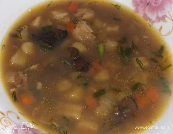 Суп гороховый с сушеными грибами