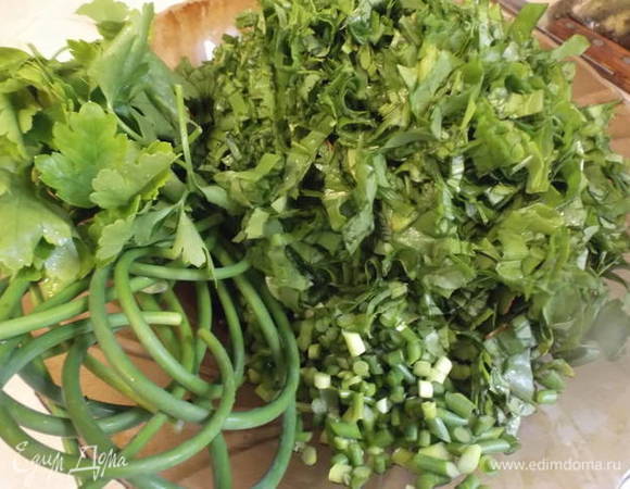 Заправка из щавеля со стрелками чеснока