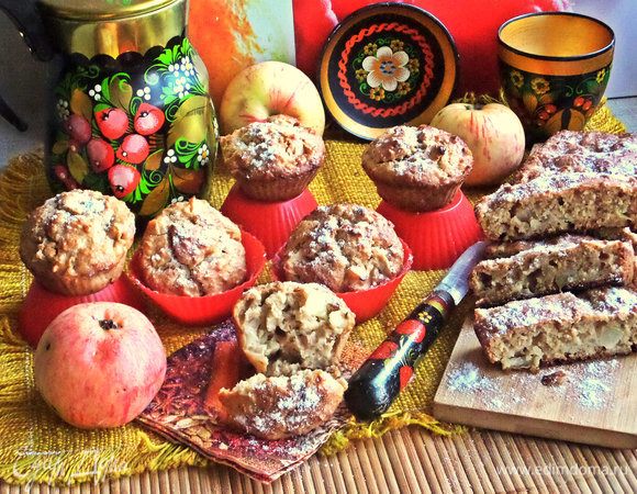 Овсяные маффины с арахисом и яблоками Овсяные маффины с арахисом и яблоками