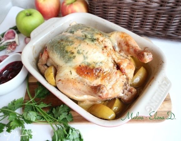 Фаршированная курица с розмарином