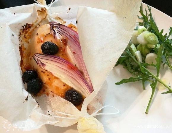 Курица под абрикосово-горчичным соусом 