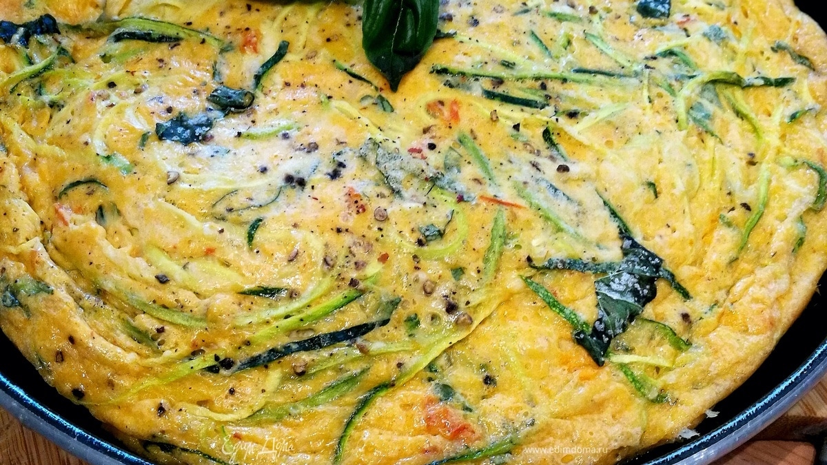 Фриттата со спагетти из цукини