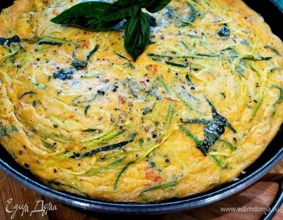 Фриттата со спагетти из цукини 