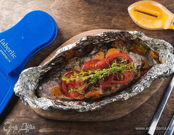 Форель под сливочно-овощным соусом Форель под сливочно-овощным соусом