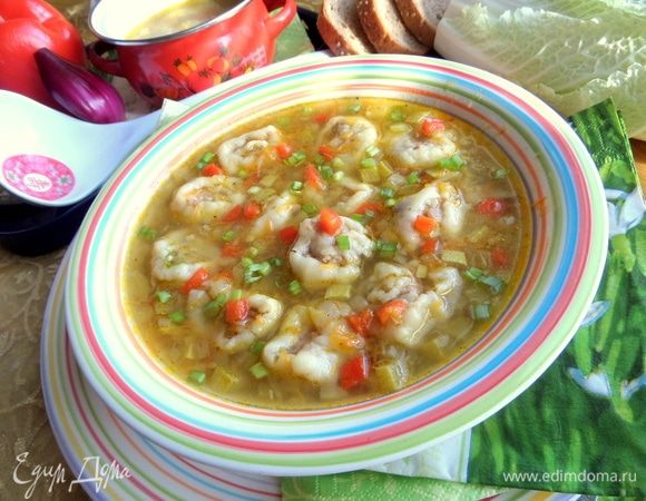 Cуп с мясными рулетиками Cуп с мясными рулетиками