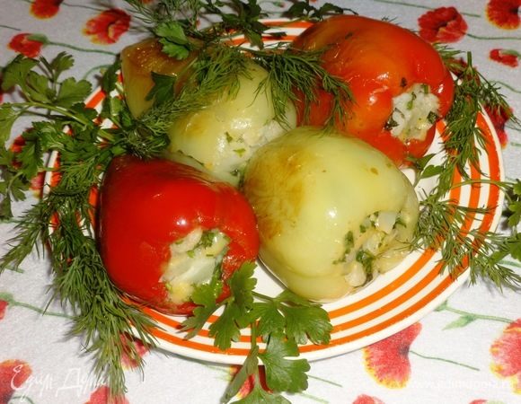 Перец с цветной капустой и сыром