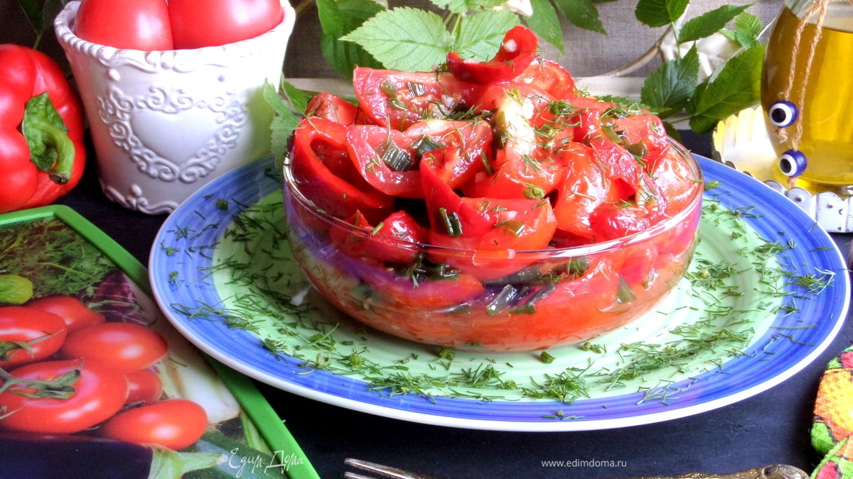 Быстрые маринованные томаты и перцы