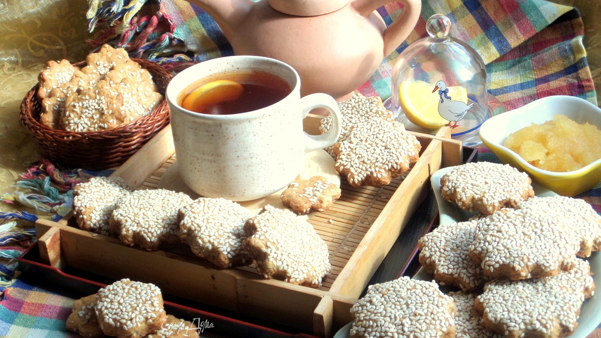 Печенье с кунжутом постное