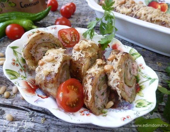 Рулеты-драники с куриным фаршем