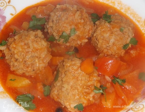 Тефтели с овощами Тефтели с овощами