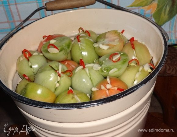 Фаршированные зеленые помидоры