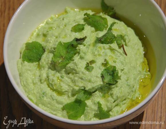 Творожная замазка с зеленым горошком