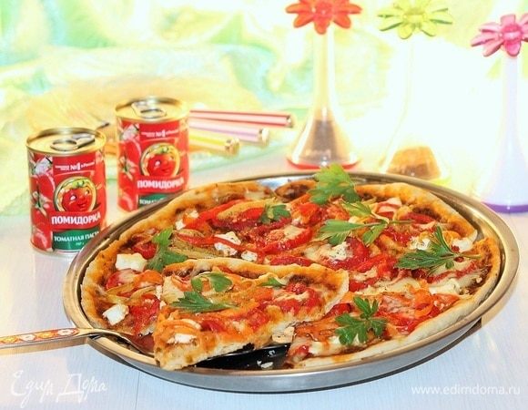 Пицца с жареным сладким перцем Пицца с жареным сладким перцем