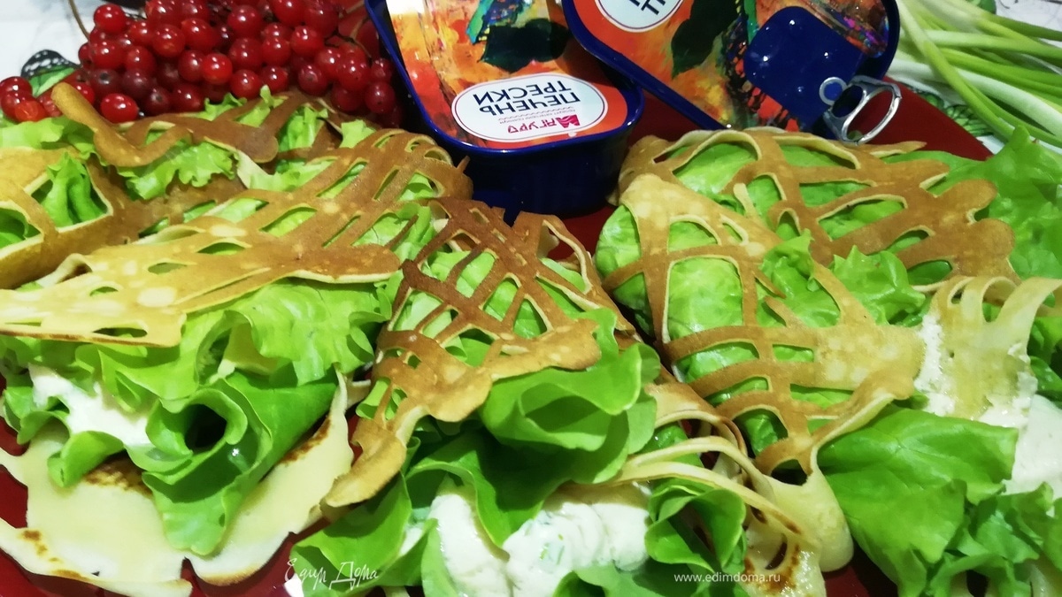 Блинчики с муссом из печени трески