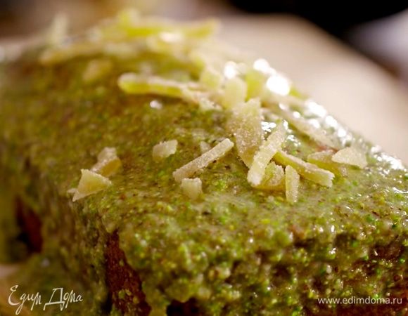 Кокосовый пирог с фисташковой глазурью Кокосовый пирог с фисташковой глазурью