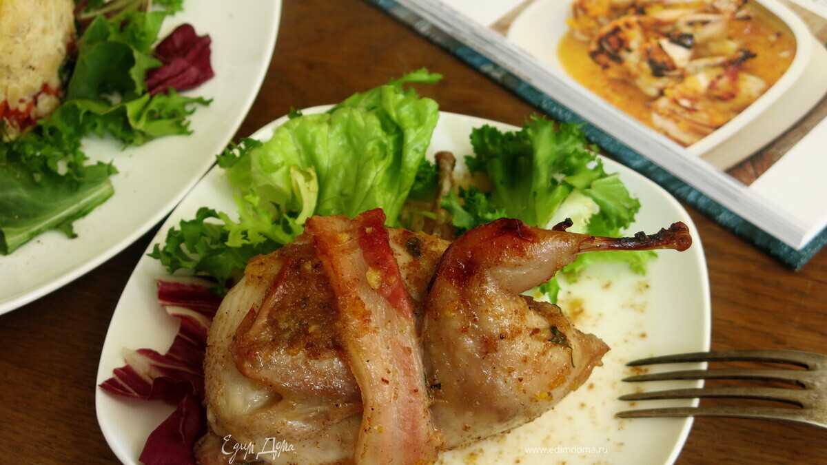 Перепелки с виски и мармеладом