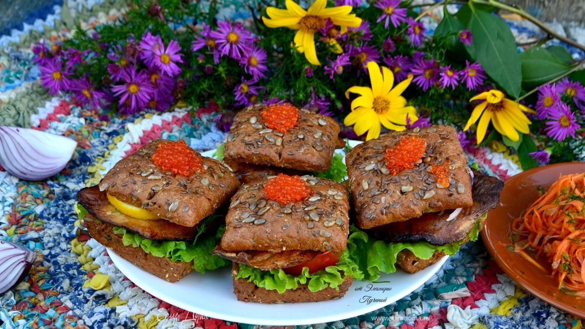 Бутерброд по-деревенски из тилапии