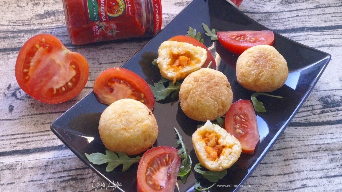 Аранчини с креветками и тыквой