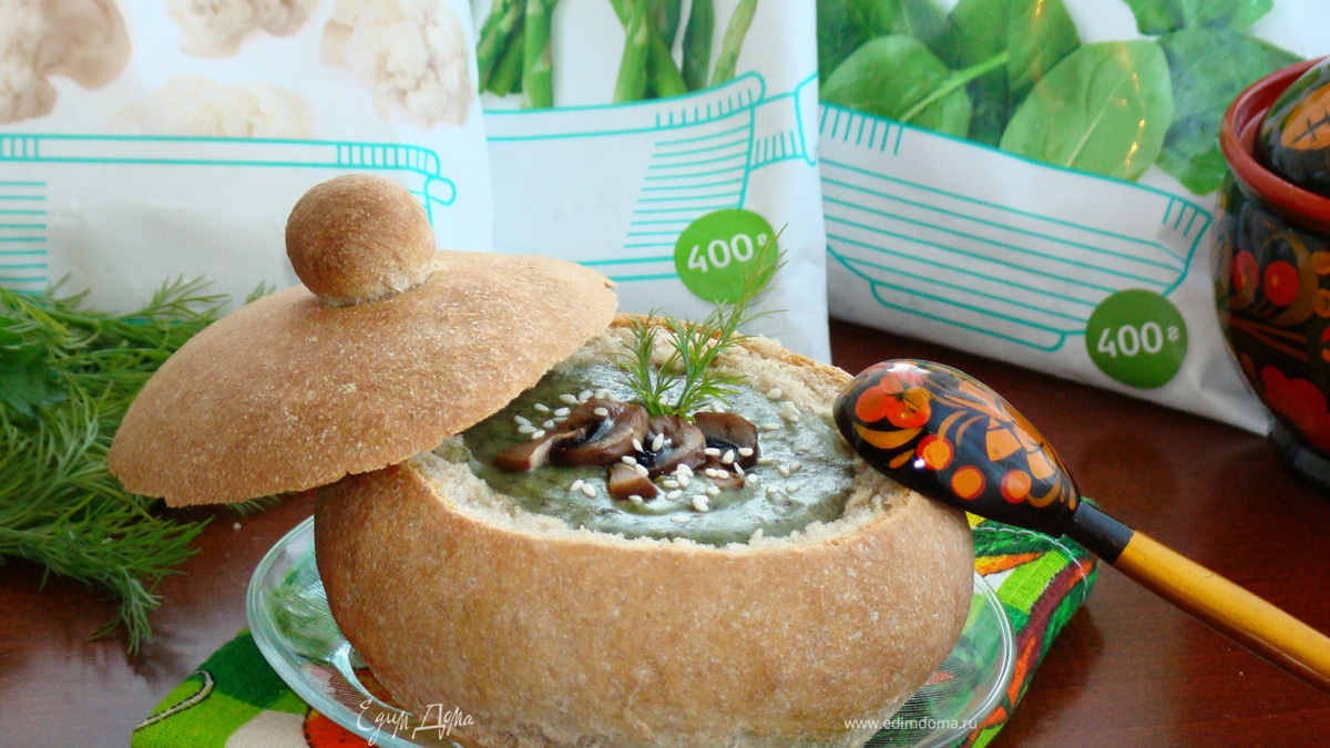 Овощной суп-пюре в хлебе