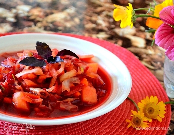 Борщ со стручковой фасолью Борщ со стручковой фасолью