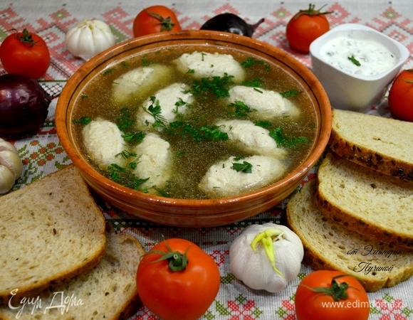 Куриный суп с кнелями Куриный суп с кнелями